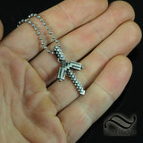 Pixelated Pickaxe Pendant- Sterling Silver - video game Inspired
