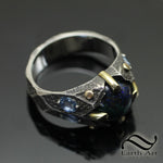 Dwarven Andamooka Ring with Sapphires