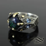 Dwarven Andamooka Ring with Sapphires