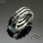 Triple Studded Zircon ring in Sterling Silver
