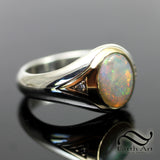 Opal Elegance - Sterling and 14k Signet ring