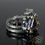 Studded Steampunk Amethyst Ring
