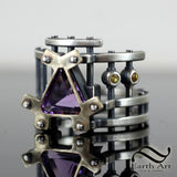 Studded Steampunk Amethyst Ring