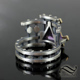 Studded Steampunk Amethyst Ring