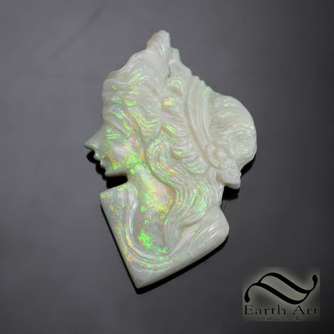 Vintage Australian Opal -Ladies Head- Carving