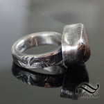 Distressed Fire Agate ring - Sterling Silver