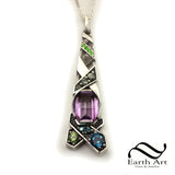 Pixel Cut Amethyst Strappy Pendant