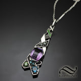 Pixel Cut Amethyst Strappy Pendant