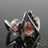 Oregon Sunstone Zig Zag Ring in solid Sterling Silver