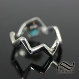 Natural Turquoise Zig Zag Ring in solid Sterling Silver