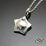 Tiny Moon Star Locket in Sterling Silver