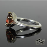 Sunstone Solitaire in silver and 14k