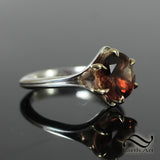 Sunstone Solitaire in silver and 14k