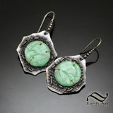 Jade Lattice Earrings - Sterling and 10k