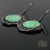 Jade Lattice Earrings - Sterling and 10k