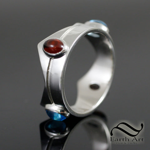 Peach's Crown Ring in Sterling Silver and Natural Gems