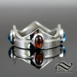 Peach's Crown Ring in Sterling Silver and Natural Gems