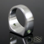 Mokume Gane Signet Ring with Demantoid garnet