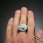 Nugget Style Turquoise Signet Ring - Sterling Silver
