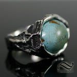 Nugget Style Turquoise Signet Ring - Sterling Silver