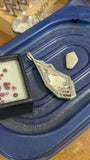 Australian opal and Ruby in Abstract Pendant - Sterling Silver