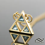 Triforce Necklace -  Sterling or 14k white gold and topaz