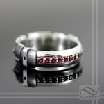 Wide Ruby Light Sword Ring - Sterling Silver