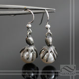 Black Pearl Octopus Earrings - Sterling Silver