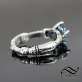 Ladies Sonic Screwdriver Inspired Ring - Sterling Silver - With topaz