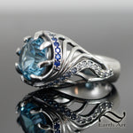 Topaz Whirlpool Ring - Sterling Silver with Swiss Blue Topaz