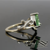 Tourmaline in 14k white and yellow gold ring with natural diamonds
