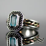 Tourmaline twists - Sterling Silver with natural teal tourmaline