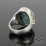 Knight's Turquoise Pauldron Ring in Sterling Silver and Bronze