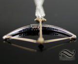 Longbow Pendant - English style Bow in Sterling Silver and 14k gold