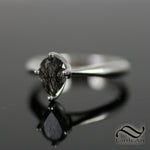 Pear cut Natural "Salt & Pepper" Engagement ring