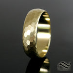 Faceted Wedding Band - Satin finish - 6mm wide - Made to order