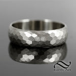 Faceted Wedding Band - Satin finish - 6mm wide - Made to order
