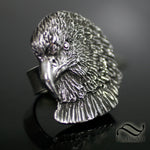 Eagle Statement Ring - Solid Sterling Silver and Ruby