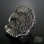Eagle Statement Ring - Solid Sterling Silver and Ruby