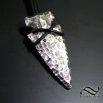 Heavy Sterling Silver Arrowhead Pendant with a Natural Ruby