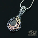 The Ember Pendant - Black Moissanite in 14k rose and yellow gold and Sterling Silver