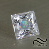 Opal and Cubic Zirconia - 10mm Square