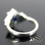 Art Deco Sapphire Terrace Ring - Sterling or gold with Lab Created Sapphire