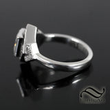 Art Deco Diamond Terrace Ring - with Your choice of stone