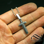 Pixelated Sword Pendant- Sterling Silver - video game Inspired
