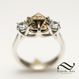 Diamond D20 Engagement ring in 14k gold