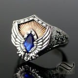 Deluxe House Signet Ring - The Raven - Sterling Silver and Ancient Bronze