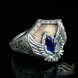 Deluxe House Signet Ring - The Raven - Sterling Silver and Ancient Bronze