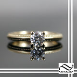 1/2 carat Milgrain solitaire Ring - 14k