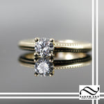 1/2 carat Milgrain solitaire Ring - 14k